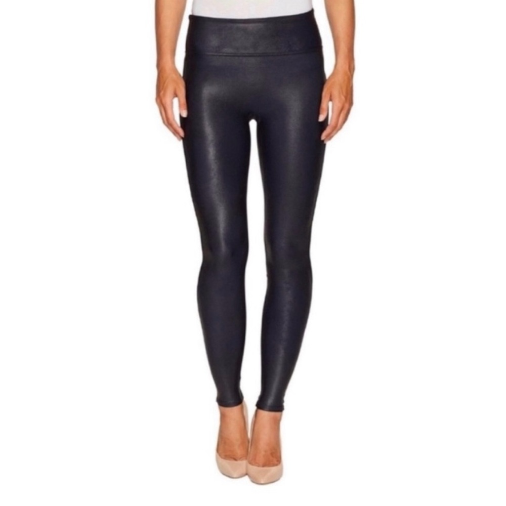 SPANX Faux Leather Leggings Black Pants Size Medium